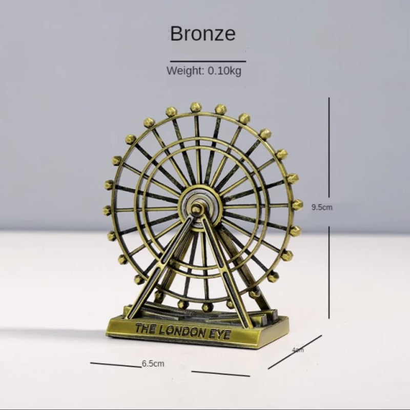 AUGEN Antique Finish London Eye 9.5cm Souvenir Metal Miniature Statue (7161C) - Image 4
