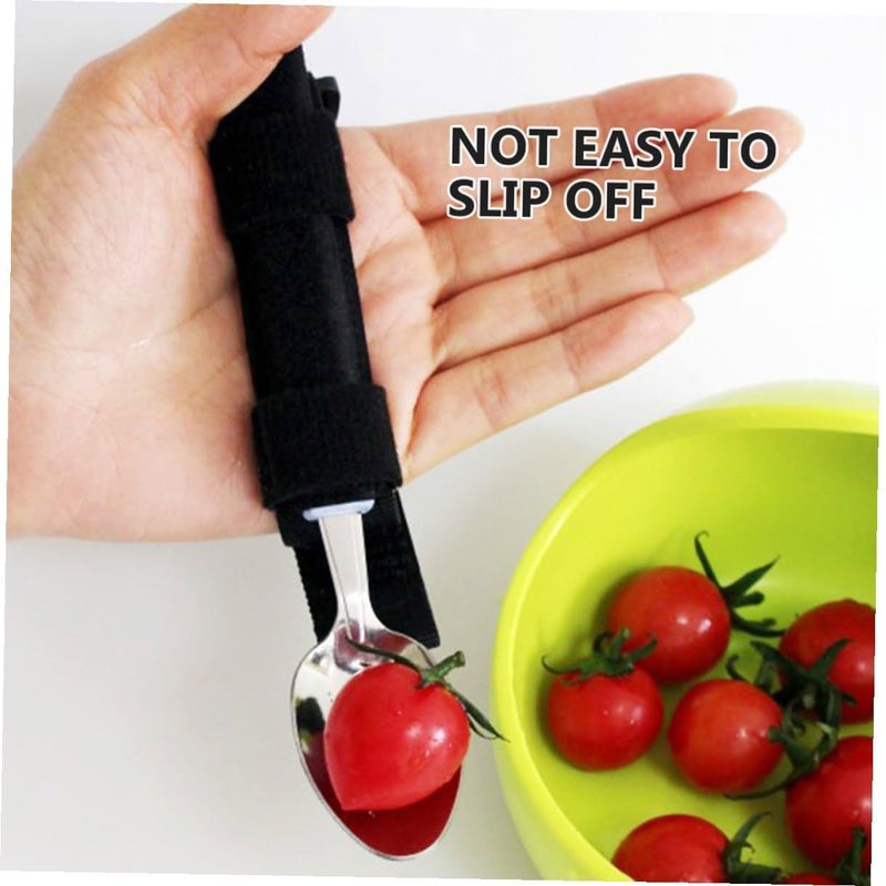 2Pcs Elastic Eating Assistance Cutlery Slip Resistant Hand Support Aid For Elderly Disabled Users Utensil Holder Stable Grip Controlled Meals Portable Adaptive Dining - Image 4