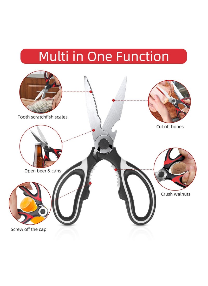 DOUGEI Kitchen Scissor For General Use 2-Packs,Heavy Duty Kitchen Raptor Meat Shears,Dishwasher Safe Cooking Scissors, Stainless Steel Multi-function Scissors For Food,Chicken,Poultry, Fish, Pizza,Herbs  - Image 4
