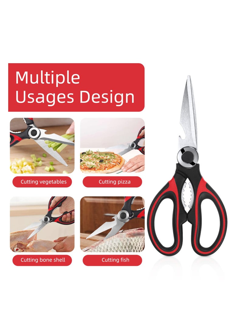 DOUGEI Kitchen Scissor For General Use 2-Packs,Heavy Duty Kitchen Raptor Meat Shears,Dishwasher Safe Cooking Scissors, Stainless Steel Multi-function Scissors For Food,Chicken,Poultry, Fish, Pizza,Herbs  - Image 5