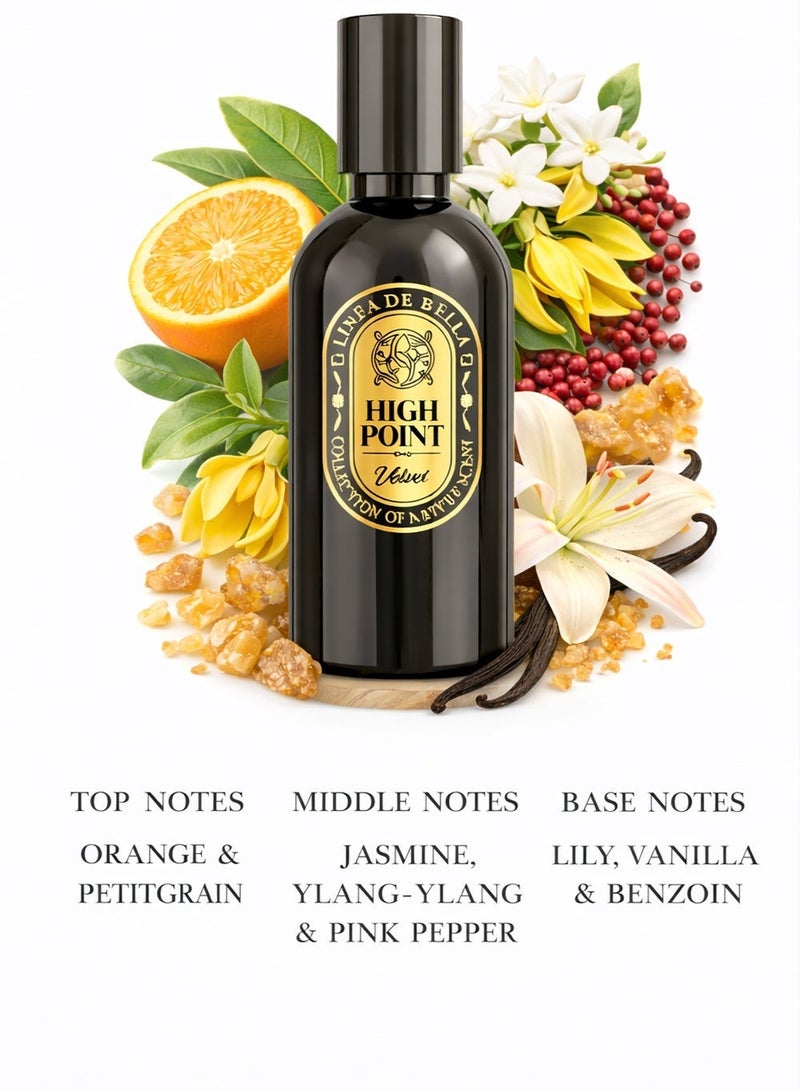 Linea De Bella Highpoint Collection Velvet EDP 30ML | Long Lasting Unisex Perfume with Floral & Musky Fragrance - Image 2