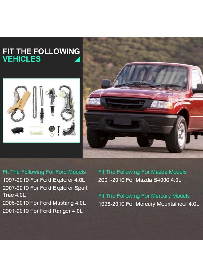 lizhengparts Timing Chain Kit For 1997-2010 For Ford Explorer,2005-2010 For Ford Mustang,2001-2010 For Ford Ranger,2001-2010 For Mazda B4000,1998-2010 For Mercury Mountaineer 4.0L V6 - Image 2