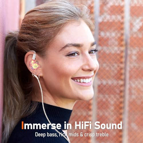 Audiovance Vibes 202MC USB-C Wired Earbuds - USBC HiFi in Ear Headphones for iPhone 17/16/15 - Noise Isolating Ear Buds w/ Mic - Clear Sound, Deep Bass & Comfort-Fit Earphones - Silver Plated Cord, Carrying Case - Image 2