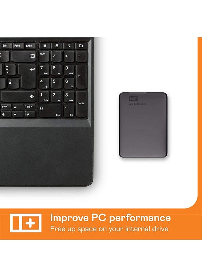 دبليو دي دي - قرص صلب خارجي محمول 1TB Elements USB 3.0 - سرعة قراءة USB Type A 520 ميجابايت في الثانية، سرعة كتابة 480 ميجابايت في الثانية، أسود، WDBUZG0010BBK 1 TB - Image 1