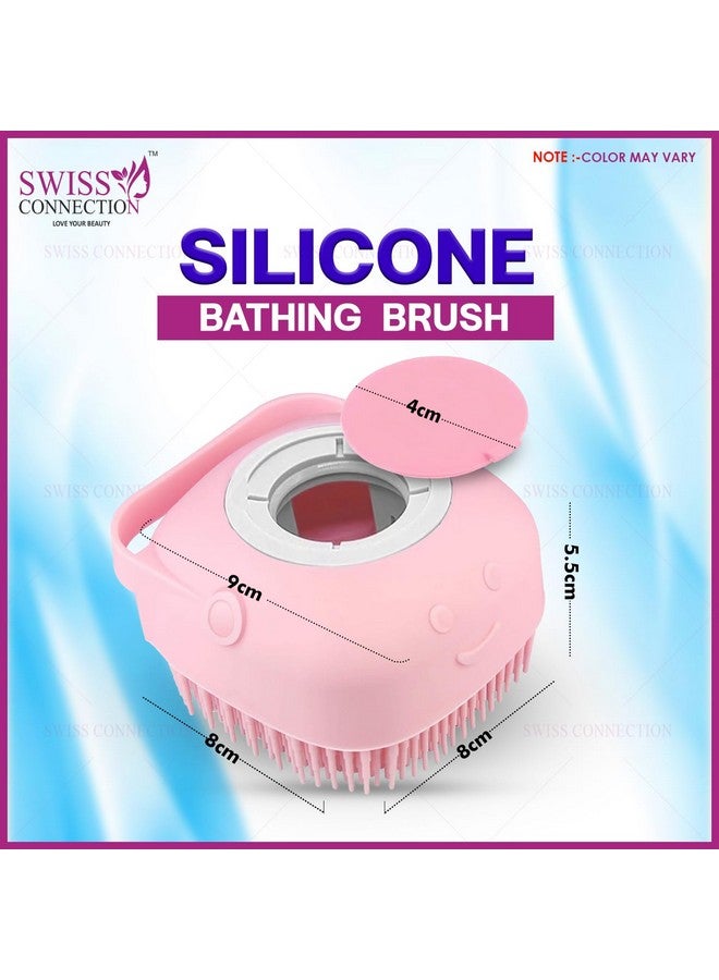 Swiss Connection فرشاة جسم سيليكون من سويس كونكشن مع موزع صابون ومقبض حلقي وغطاء دش مقاوم للماء، للأطفال، الأطفال الصغار، النساء، الرجال (عبوة من 3)  - Image 4