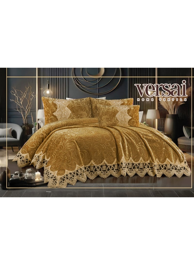 Velvet mattress set inlaid with joubert - 3 pieces - laser engraving, Spanish design