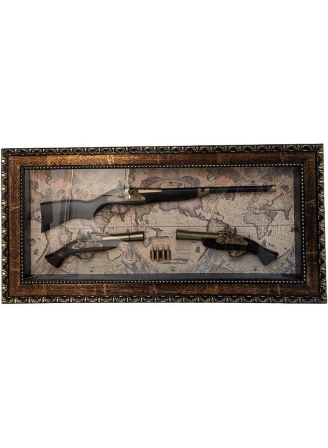 DECORHILLS FRAMES & DECOR Antique 3D Gun Showpiece Frame - Image 1