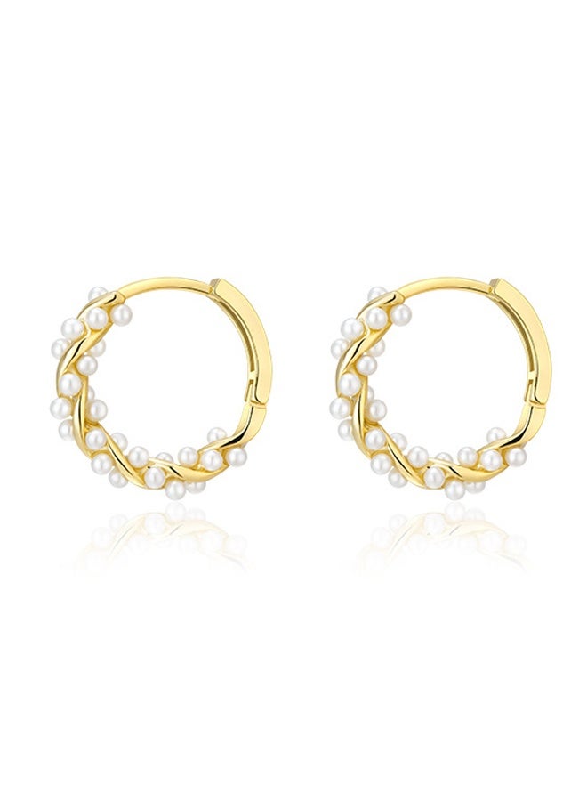 Pearl Hoop Earrings for Women Fashion Dangle Hypoallergenic Earrings Drop Dangle Earrings Gifts for Women - Image 1