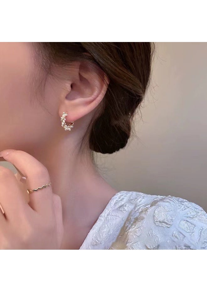 Pearl Hoop Earrings for Women Fashion Dangle Hypoallergenic Earrings Drop Dangle Earrings Gifts for Women - Image 5