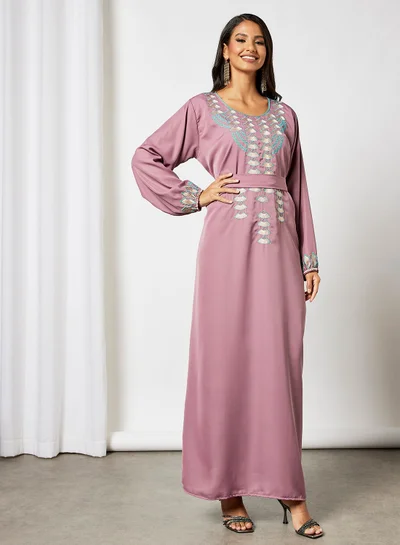 Hayat Jalabiya With Fan Like Shaped Embroidery