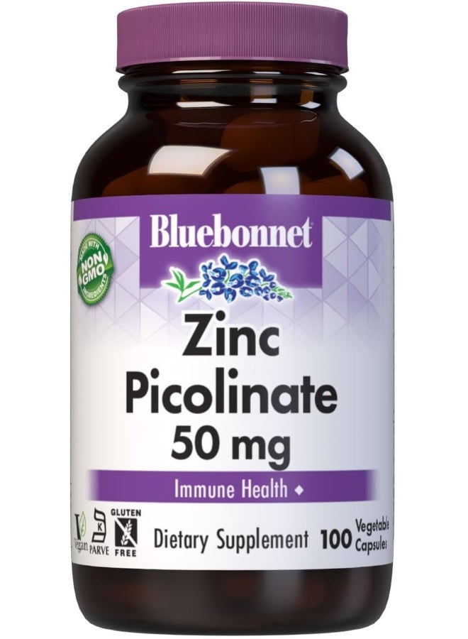 Bluebonnet Nutrition Zinc Picolinate 50 mg Vegetable Capsules - Image 1