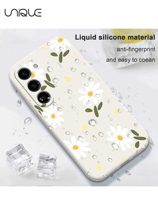 For Samsung Galaxy S23 Case for Women Flowers , for Samsung S23 Anti Slip Shockproof Flexibility Soft Silicone Protector Phone Case for Galaxy S23（White） - view 3