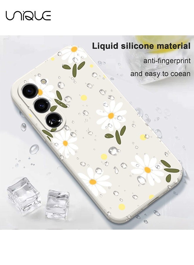 Unique For Samsung Galaxy S23 Case for Women Flowers , for Samsung S23 Anti Slip Shockproof Flexibility Soft Silicone Protector Phone Case for Galaxy S23（White） - Image 3