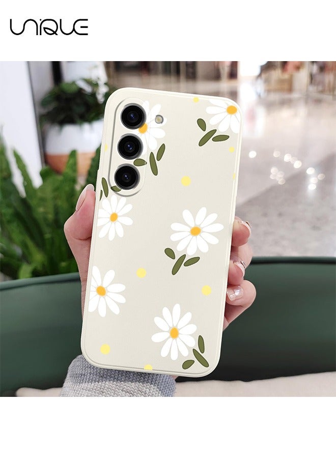 Unique For Samsung Galaxy S23 Case for Women Flowers , for Samsung S23 Anti Slip Shockproof Flexibility Soft Silicone Protector Phone Case for Galaxy S23（White） - Image 5