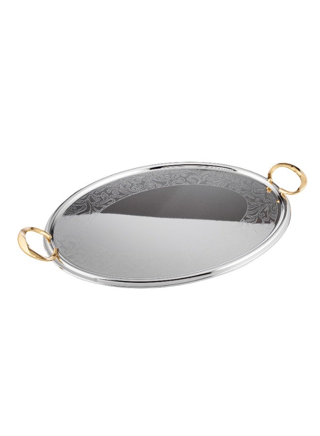 Alsaif ✨ Al Saif Metal Serving Tray Set – Two different sizes with a luxurious design and elegant gold handles for hospitality and serving ✨ - Image 3