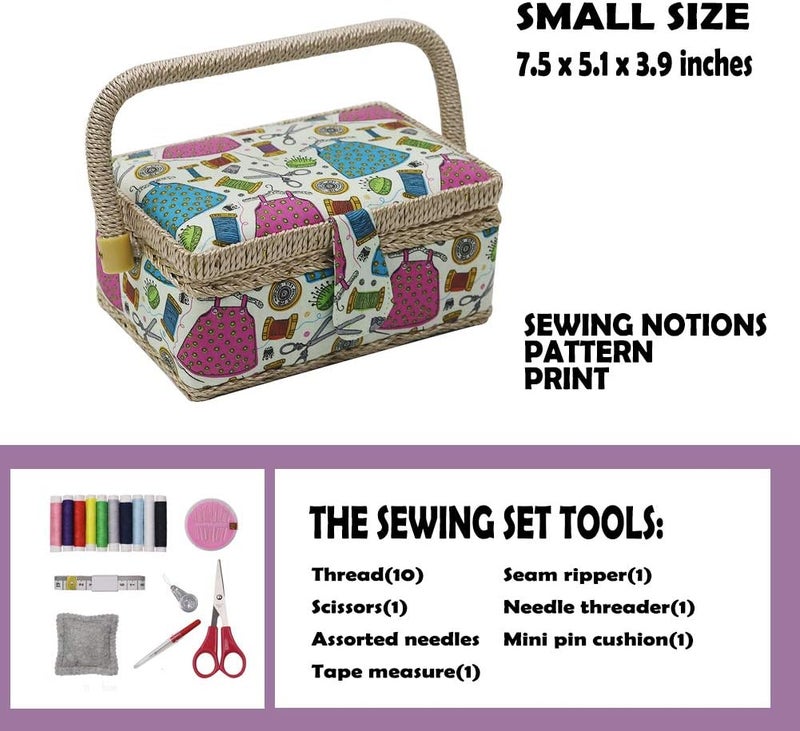 DD Small Sewing Basket with Sewing Kit Accessories for Girls/Kids/Beginners (Multicolored) - Image 5