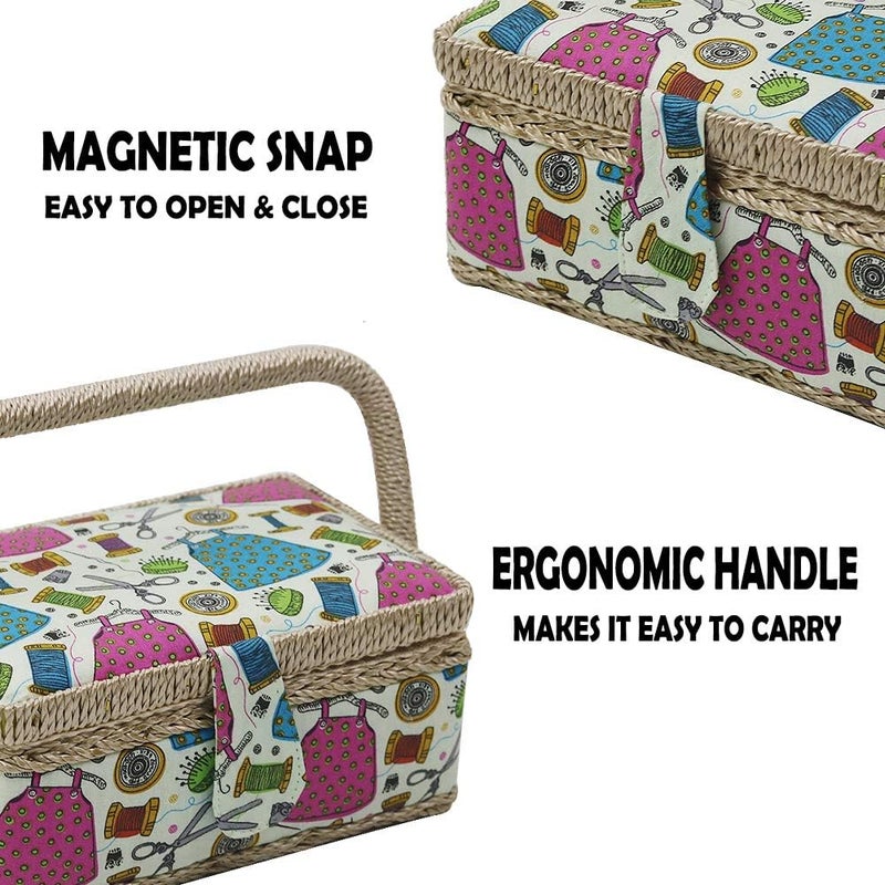 DD Small Sewing Basket with Sewing Kit Accessories for Girls/Kids/Beginners (Multicolored) - Image 4