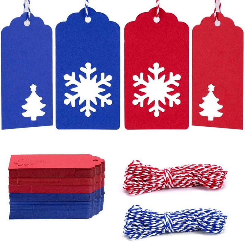 Tonak Gift Tags with Holes Present Wrap Tag Paper Small Xmas Gift Tags with Twine Vintage Gift Labels Christmas Tags Bulk 100pcs - Image 1
