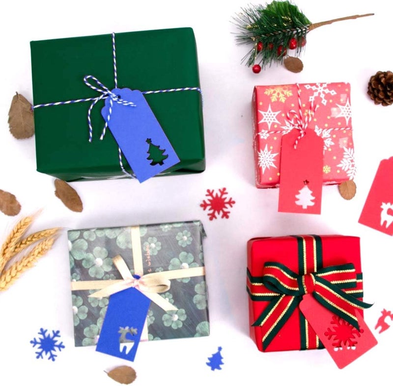 Tonak Gift Tags with Holes Present Wrap Tag Paper Small Xmas Gift Tags with Twine Vintage Gift Labels Christmas Tags Bulk 100pcs - Image 5