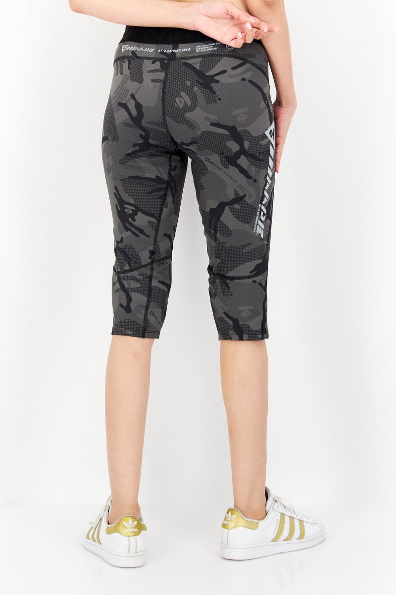 Aape By A Bathing Ape Women Allover Pattern Pull On Leggings, Black - Image 4