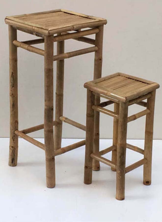 Edelman Tropical side table bamboo l. brown - l35xw35xh76cm - Image 2