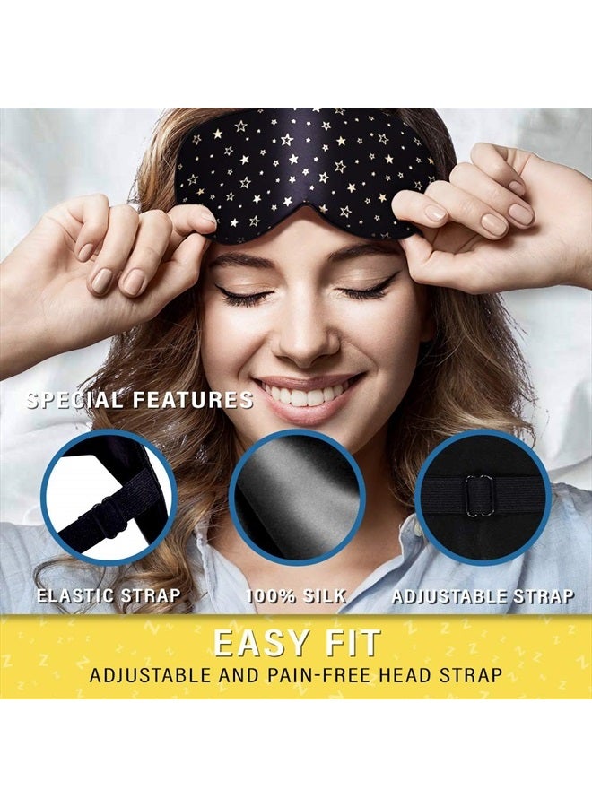 Jersey Slumber Silk Sleep Eye Mask for Men Women, Comfortable Super Soft Eye Mask with Adjustable Strap, 100% Pure Silk, Works with Every Nap Position, Ultimate Sleeping Aid Blindfold, Blocks Light, Jersey Slumber - Image 5