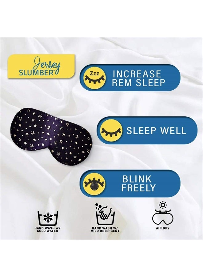 Jersey Slumber Silk Sleep Eye Mask for Men Women, Comfortable Super Soft Eye Mask with Adjustable Strap, 100% Pure Silk, Works with Every Nap Position, Ultimate Sleeping Aid Blindfold, Blocks Light, Jersey Slumber - Image 2