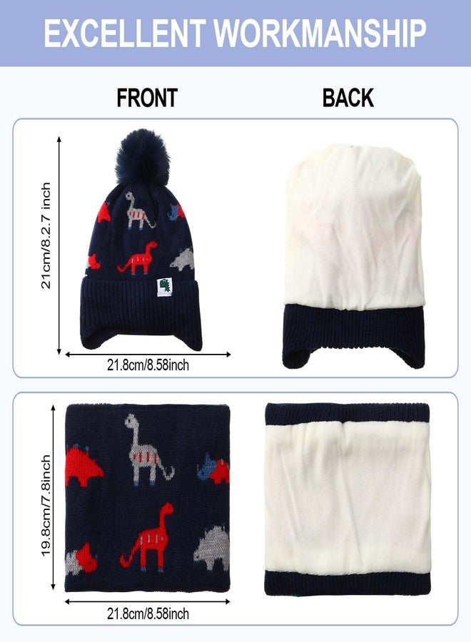 JaGely 12 Pieces Kids Winter Hat Glove Scarf Sets Thick Fleece Knitted Beanie Touchscreen Warmer Gaiter for Boys and Girls, Black,navy Blue,khaki,beige, M - Image 2