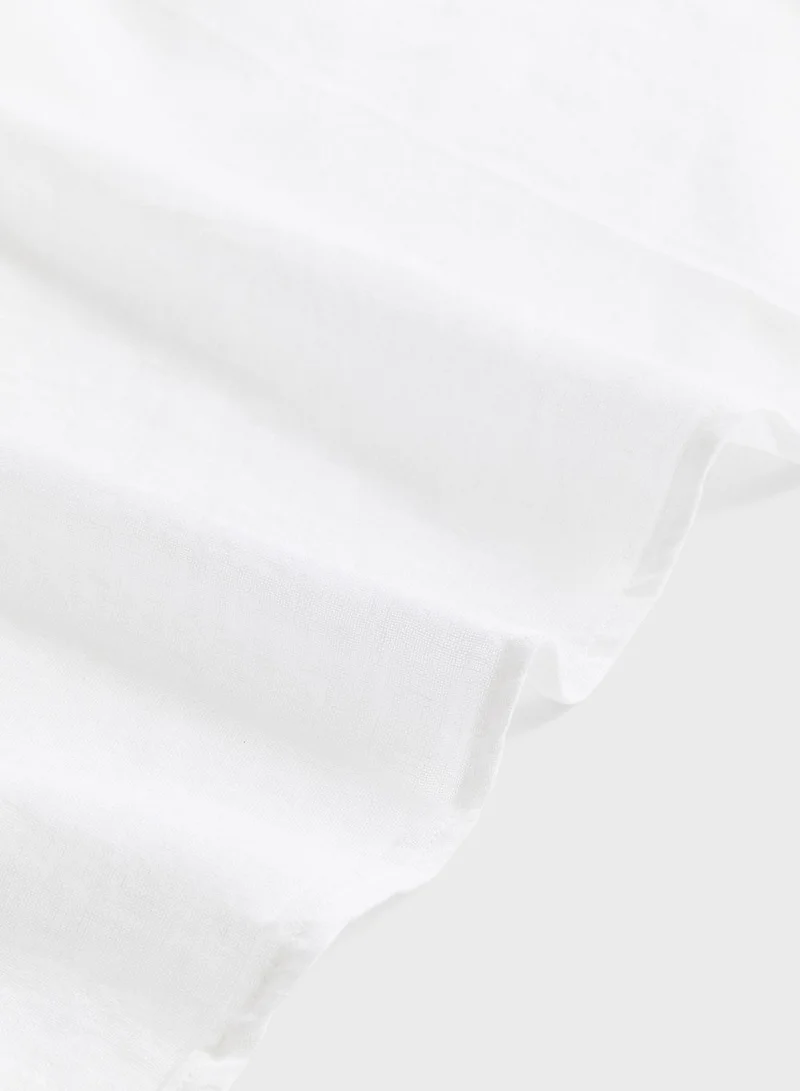 H&M Wide Linen-Blend Tie Top Curtain Length