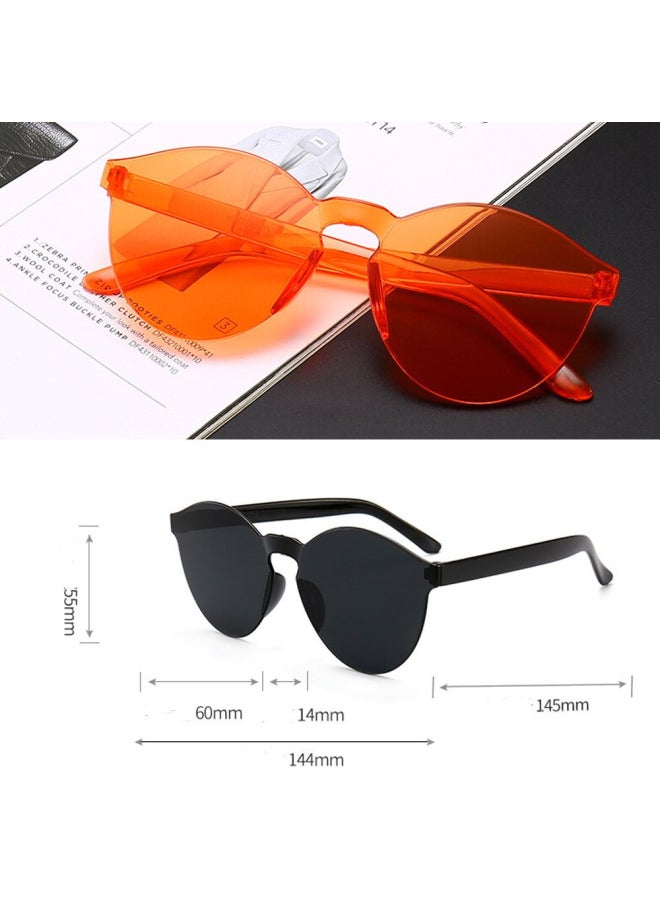 Generic - KLASSNUM Rimless Frame Candy Cat Eye Sunglasses Women Luxury Eyewear Colorful Round Sun Glasses Women UV400 Gafas De Sol Mujer-Lenses Color:Translucent yellow - Image 1