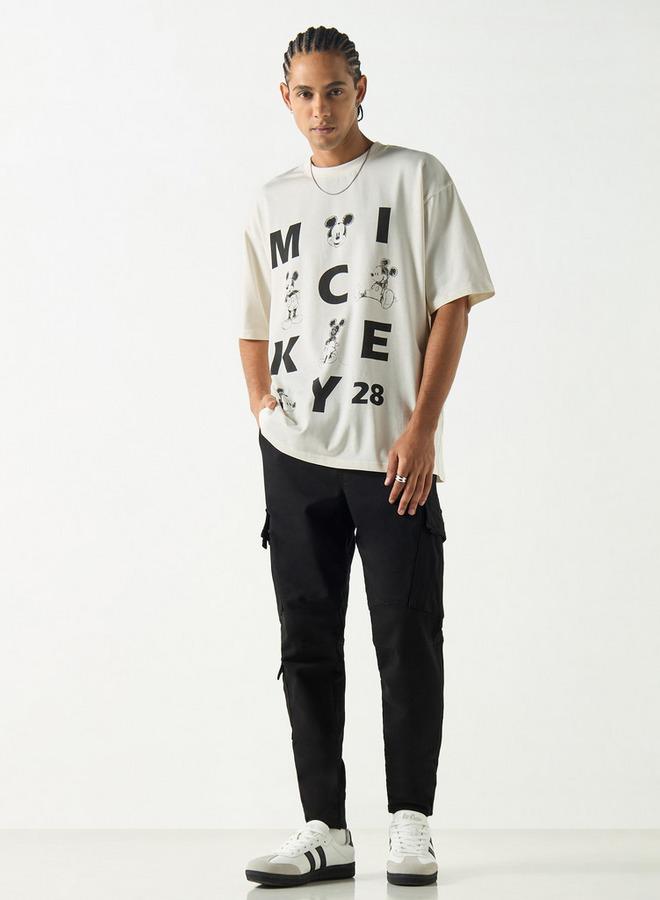 SP Characters Mickey Mouse Print Crew Neck T-shirt with Short Sleeves - Image 2
