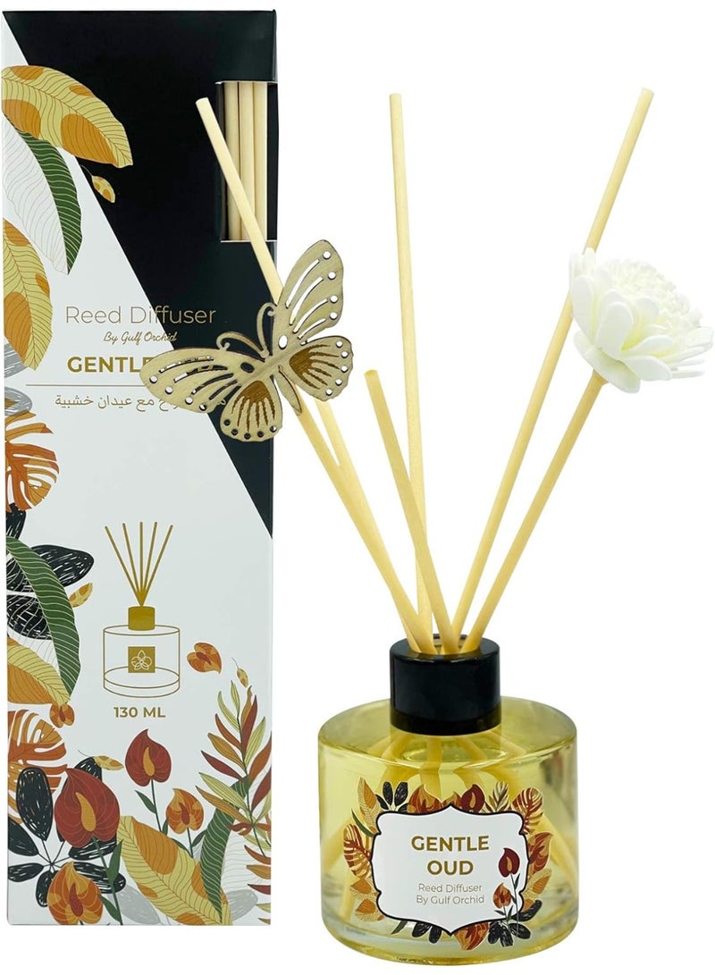 Gulf Orchid Reed Diffuser - Gentle OUD Aromatherapy Reed Diffuser Air Freshener Fragrance - Perfect for Home & Office - 130 ml