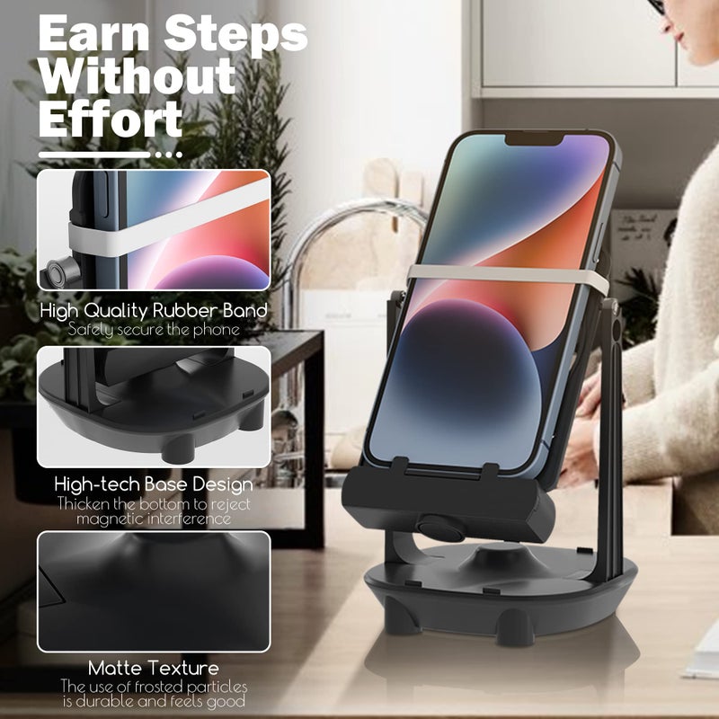 Orzero Steps Counter Compatible for Pokemon Go Walker Phone Swing Accessories Cellphone Pedometer (USB Cable) (Easy Installation) (Mute Version) Egg hatcher Rocker Quick Steps Earning Device - Black - Image 2