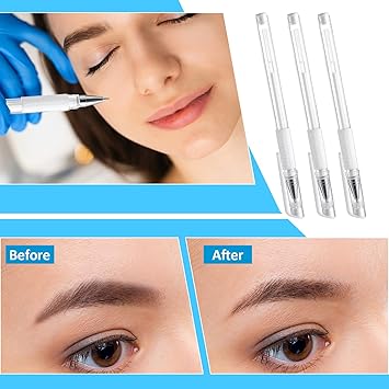 Bremorou Eyebrow Microblading Marker Pen3 Pcs Brow Mapping Pens With 6 Replacement Refills Skin Marker Pen Makeup Tattoo Eyebrow Makeup Position Mapping Mark Tools For Eyebrow Lip Artists Marking Pen White - Image 3