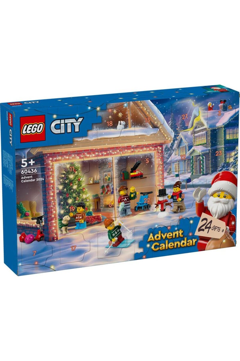 ليغو Here’s the **Arabic product name and description** for the **City 2024 New Year (Advent) Calendar – Construction Set #60436 (195 Pieces, Ages 5+)**, based on official LEGO listings: ([LEGO][1])  ---  ### 🧱 اسم المنتج باللغة العربية  **ليغو® سيتي – تقويم ما قبل عيد الميلاد 2024 (مجموعة بناء) 60436 عدد القطع: 195 • العمر: 5+** ([LEGO][1])  ---  ### 📦 وصف مختصر بالعربية  ✨ **ليغو® سيتي – تقويم ما قبل عيد الميلاد 2024 (رقم المجموعة 60436)**  📅 *تقويم احتفالي للاحتفال بعدّ الأيام حتى عيد الميلاد* 👶 مناسب للأطفال **من عمر 5 سنوات فما فوق**. ([LEGO][1])  🔹 **عدد القطع:** 195 قطعة. ([LEGO][1]) 🔹 يتضمن **هدايا صغيرة يومياً** خلف كل باب من أبواب التقويم. ([LEGO][2]) 🔹 يحتوي على **شخصيات صغيرة** (مثل سانتا كلوز وشخصيات بملابس احتفالية) وإكسسوارات ممتعة. ([Virgin Megastore][3]) 🔹 يأتي مع **ملعب لعبة قابل للفتح** على غلاف العلبة يُظهر مشهد قرية شتوية. ([Virgin Megastore][3]) 🔹 تعليمات **خطوة بخطوة مطبوعة داخل كل باب** لبناء نماذج LEGO بسهولة. ([LEGO][2])  🎁 **هدية ممتعة ما قبل العيد** للأ - Image 1