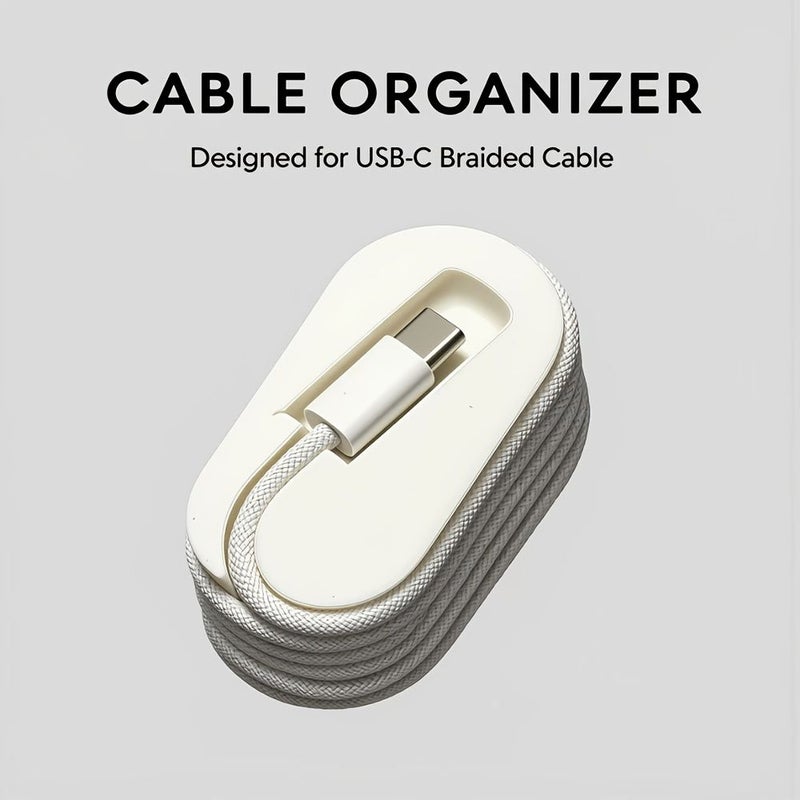White 1 Pack Cable Organizer For Apple Data Cords Portable Travel Desktop - Image 2