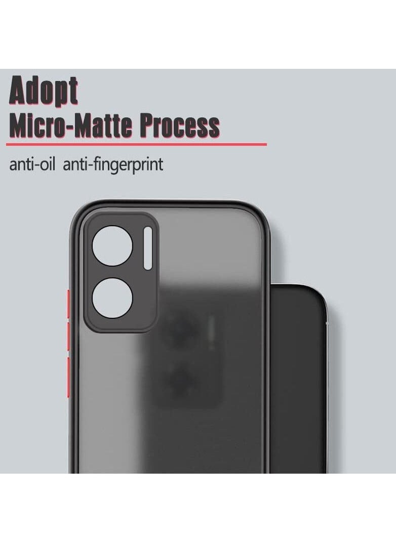 Generic - Redmi 10 5G Case Cover Translucent Back Matte Frame Camera Protection Shockproof Slim Hard Shell Soft Microfiber Liner Full Body Protective Anti-Scratch Case For Xiaomi Redmi 10 5G Black - Image 1