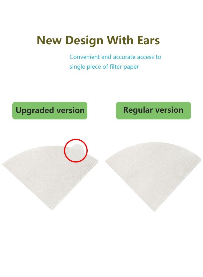 SOWUGI ورق فلتر قهوة 100 قطعة حجم V60 02 غير مبيَّض فلتر قهوة disposable لصنع القهوة بالتقطير وصانعات القهوة بقطرة - Image 4