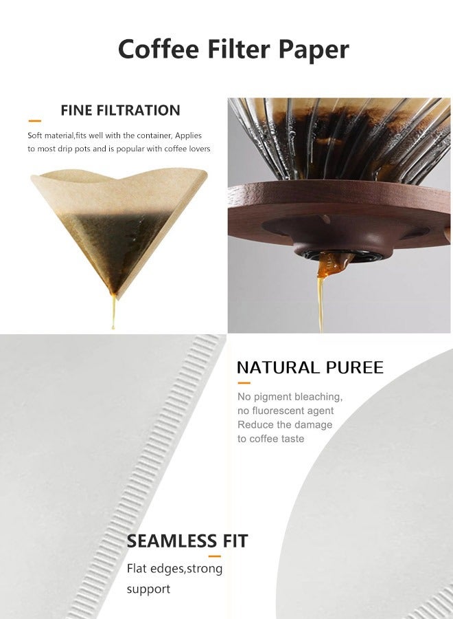 SOWUGI ورق فلتر قهوة 100 قطعة حجم V60 02 غير مبيَّض فلتر قهوة disposable لصنع القهوة بالتقطير وصانعات القهوة بقطرة - Image 5