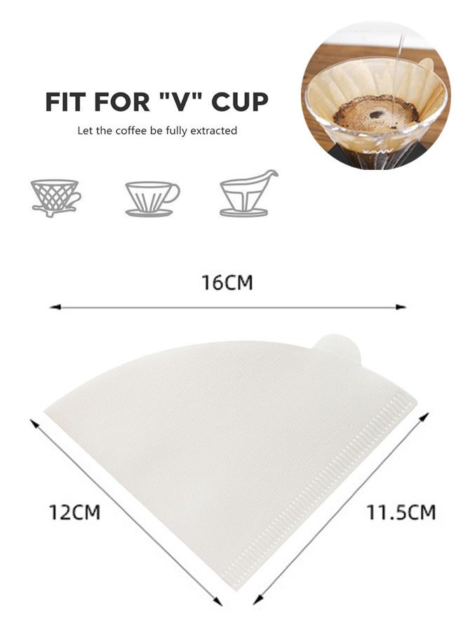 SOWUGI ورق فلتر قهوة 100 قطعة حجم V60 02 غير مبيَّض فلتر قهوة disposable لصنع القهوة بالتقطير وصانعات القهوة بقطرة - Image 2