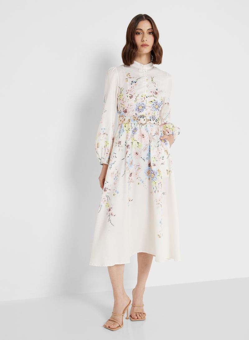 ايلا فستان - مزين بالزهور - Image 4