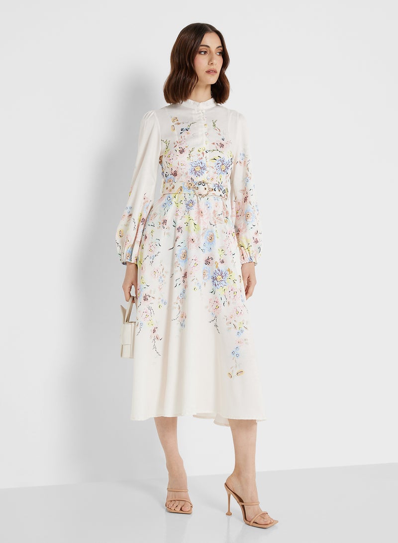 ايلا فستان - مزين بالزهور - Image 1