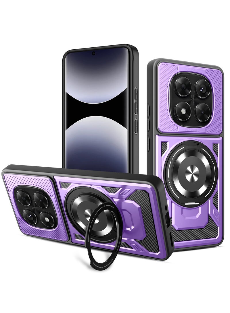 جراب وغطاء حماية مقاوم للصدمات وحمايه للكاميرا ومتوافق مع Redmi Note 14 Pro Plus 5G (ارجواني)