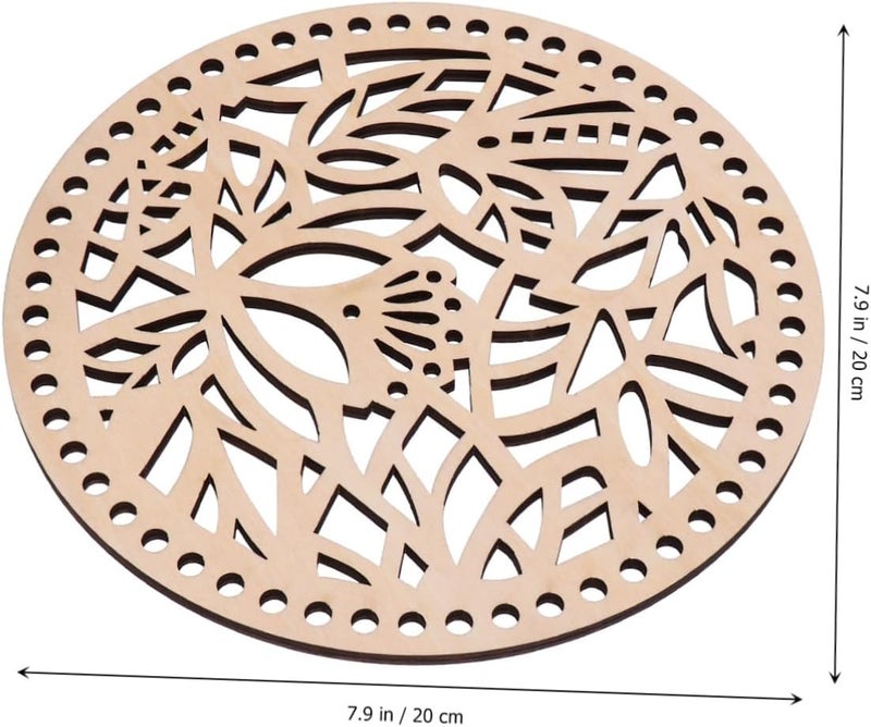2pcs Handmade DIY Wooden Crochet Purse Base for Ladies for Crafting Unique Handbags and Accessories Hollow Carving Design Diameter - Image 5