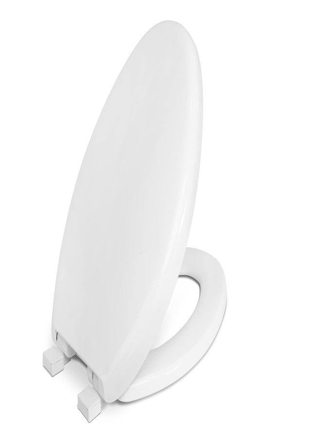 Centoco Elongated Toilet Seat Soft Close, Closed Front with Telescoping Cover, Plastic, Made in the USA, 3850SC-001, White - Image 1