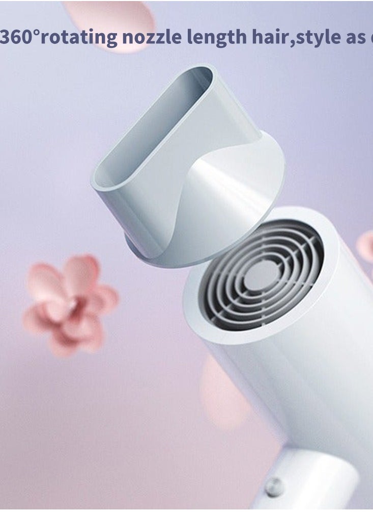 ENCHEN - Hair Dryer Air 5 High Speed 1800w Hot And Cold Air Hair Dryer Home Hotel (White) - Image 1