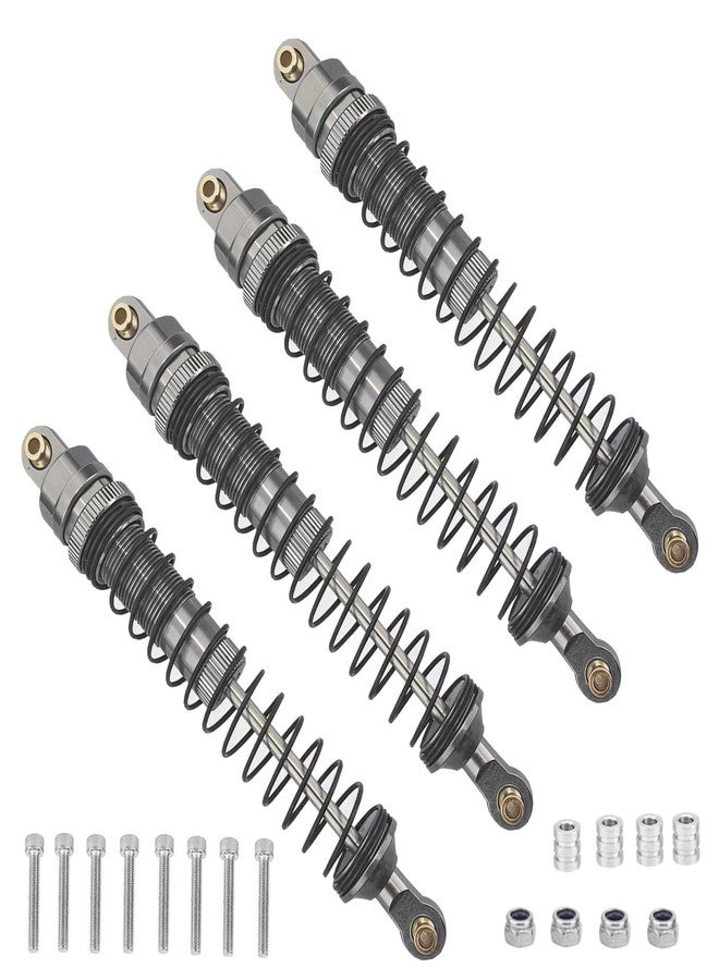 مجموعة ممتصات صدمات سيارات التحكم عن بعد، ممتصات صدمات معدنية مملوءة بالزيت لسيارات Axial SCX10 90046 AXI231017 TRX-4 D90 Wraith بمقياس 1/10 (رمادي، 110 مم) - Image 2