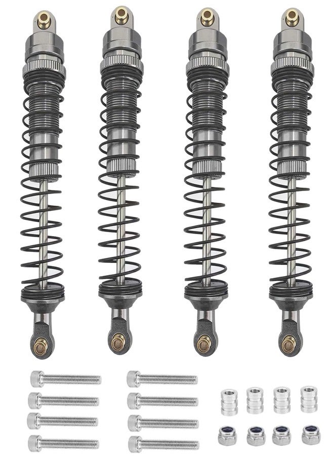 مجموعة ممتصات صدمات سيارات التحكم عن بعد، ممتصات صدمات معدنية مملوءة بالزيت لسيارات Axial SCX10 90046 AXI231017 TRX-4 D90 Wraith بمقياس 1/10 (رمادي، 110 مم) - Image 1