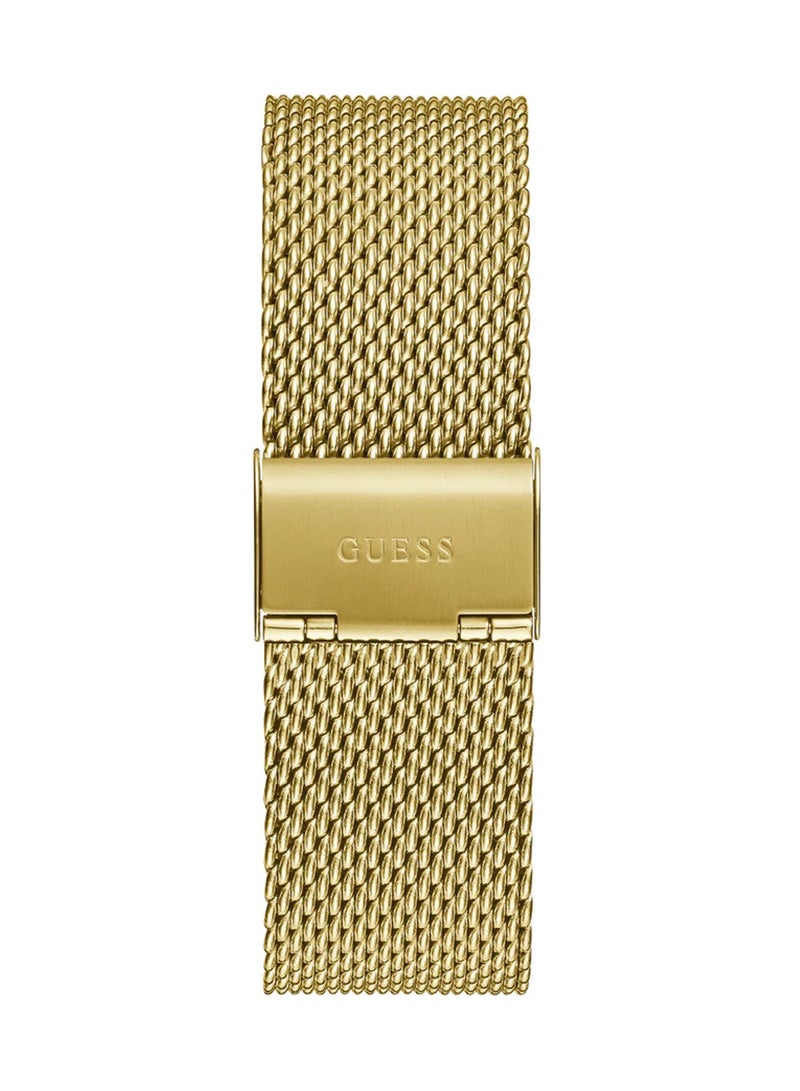 GUESS Monarch Men's Analog Gold Tone Stainless Steel Mesh Watch GW0702G1 - 44mm - Image 4