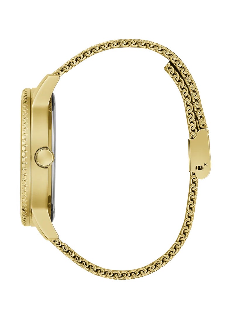 GUESS Monarch Men's Analog Gold Tone Stainless Steel Mesh Watch GW0702G1 - 44mm - Image 3